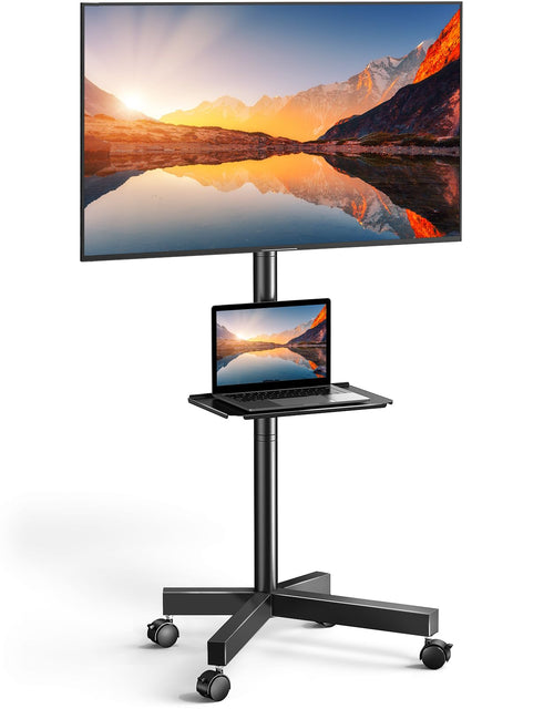 Rolling TV Stand on Wheels for 23-60 Inch TVs with Adjustable Shelf