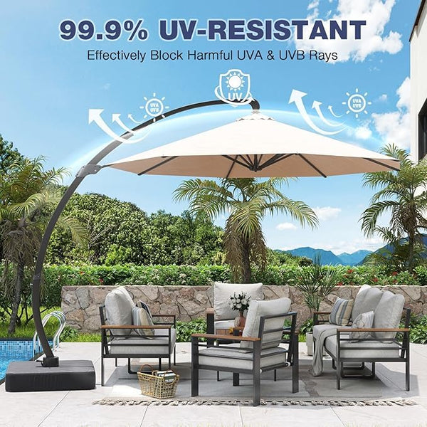 11 FT Cantilever Patio Umbrella with Base Included