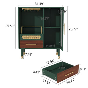 Bar Cabinet with Wine Glass Rack & Stemware Storage