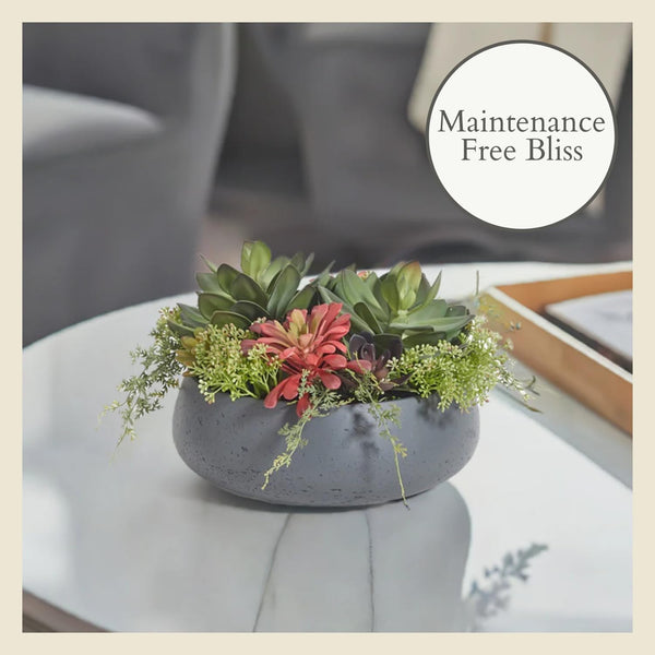Faux Succulent Arrangement with Planter Pot