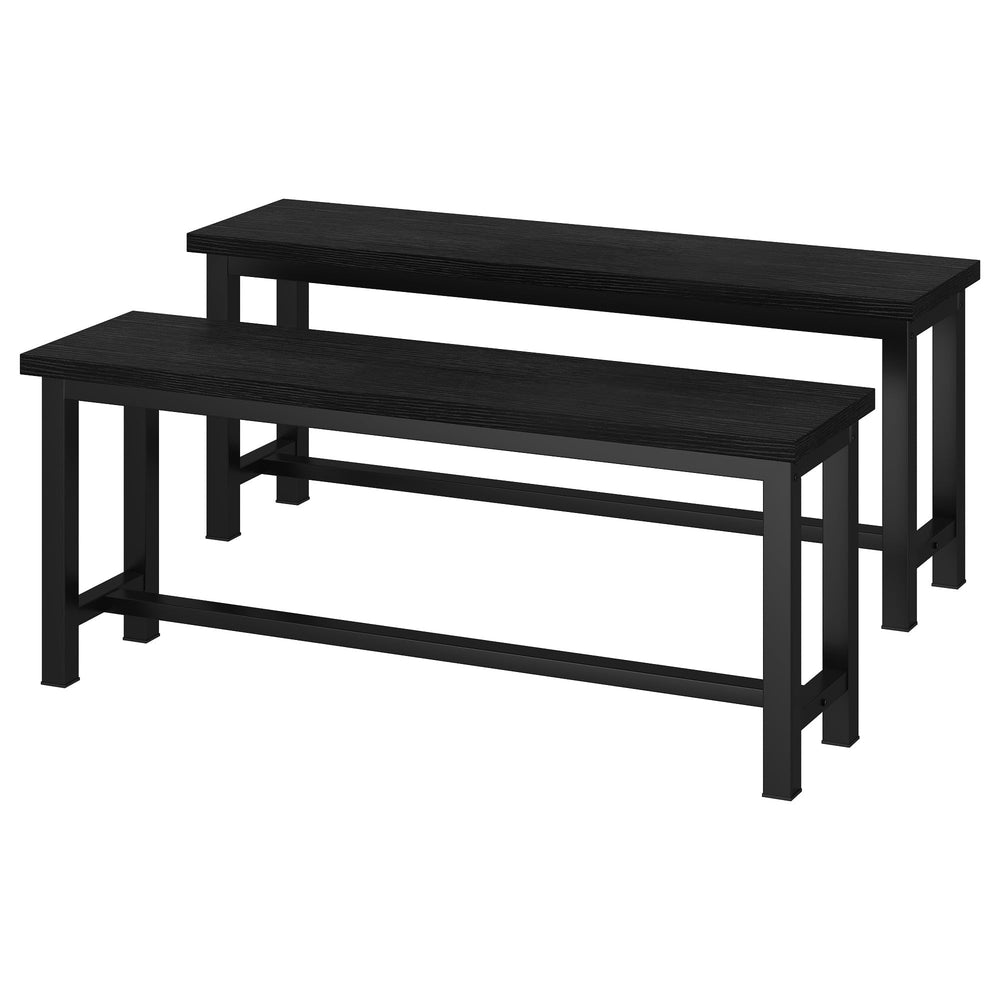 Industrial Dining Bench Set of 2 – Wood & Metal Kitchen Bench