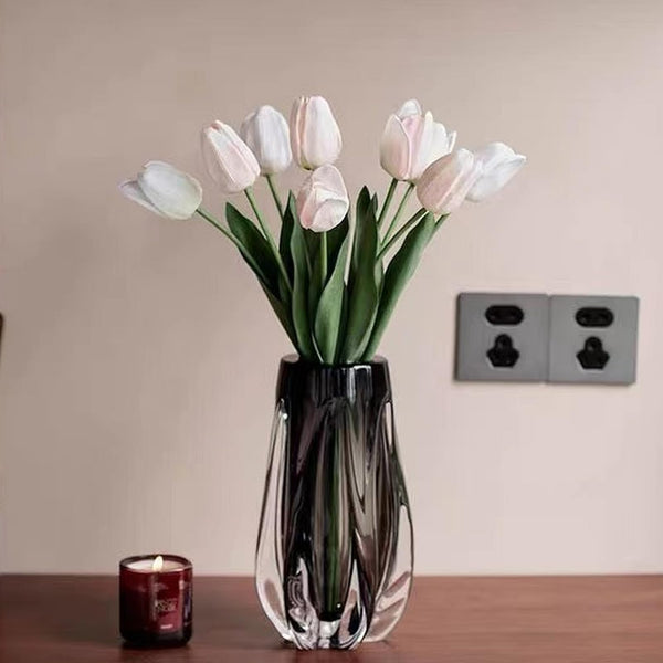 Ceramic Decorative Vase Set — Black & Transparent