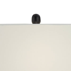 Modern Table Lamps with USB Ports – Set of 2, Black Metal, Rectangular Shade, 31" Tall