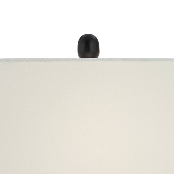 Modern Table Lamps with USB Ports – Set of 2, Black Metal, Rectangular Shade, 31" Tall