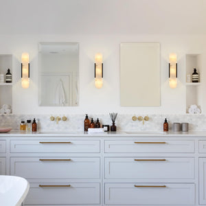 Marble Wall Sconce Light Fixture – 3-Light Candelabra Style