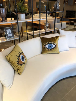 Evil Eye Velvet Throw Pillow Cover 18x18