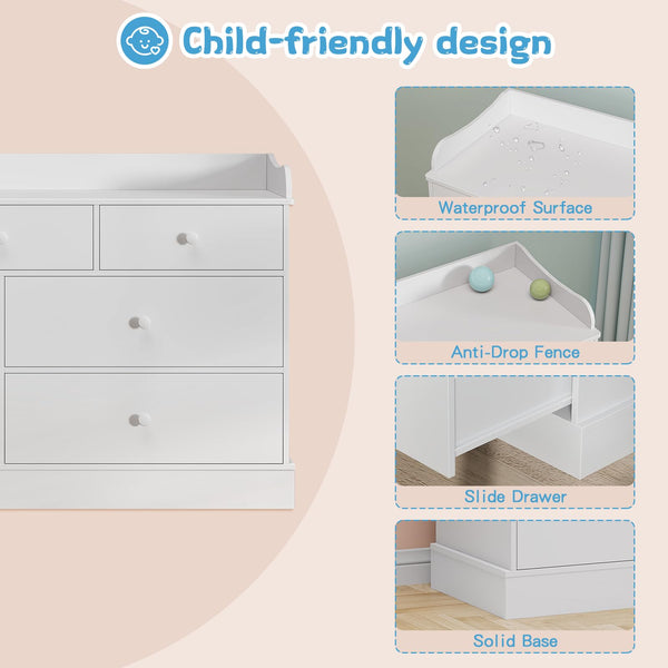 Kids Dresser with 7 Drawers & Large Tabletop