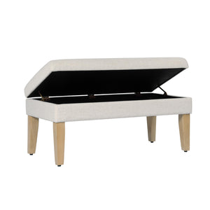 Upholstered Storage Ottoman Bench with Hinged Lid