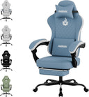 Ergonomic Gaming Chair with Massage & Footrest