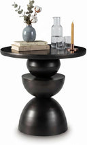 Round Solid Wood Accent End Table