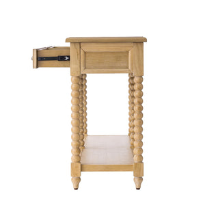 Farmhouse Console Table with Drawers and Open Shelf