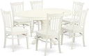 Oval Dining Table Set with Butterfly Leaf & Wood Chairs