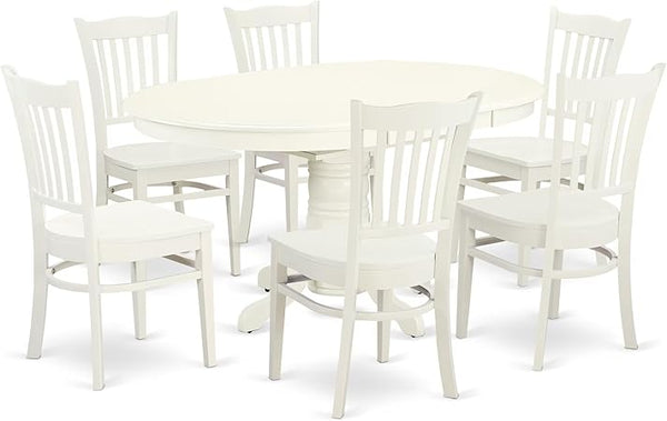 Oval Dining Table Set with Butterfly Leaf & Wood Chairs