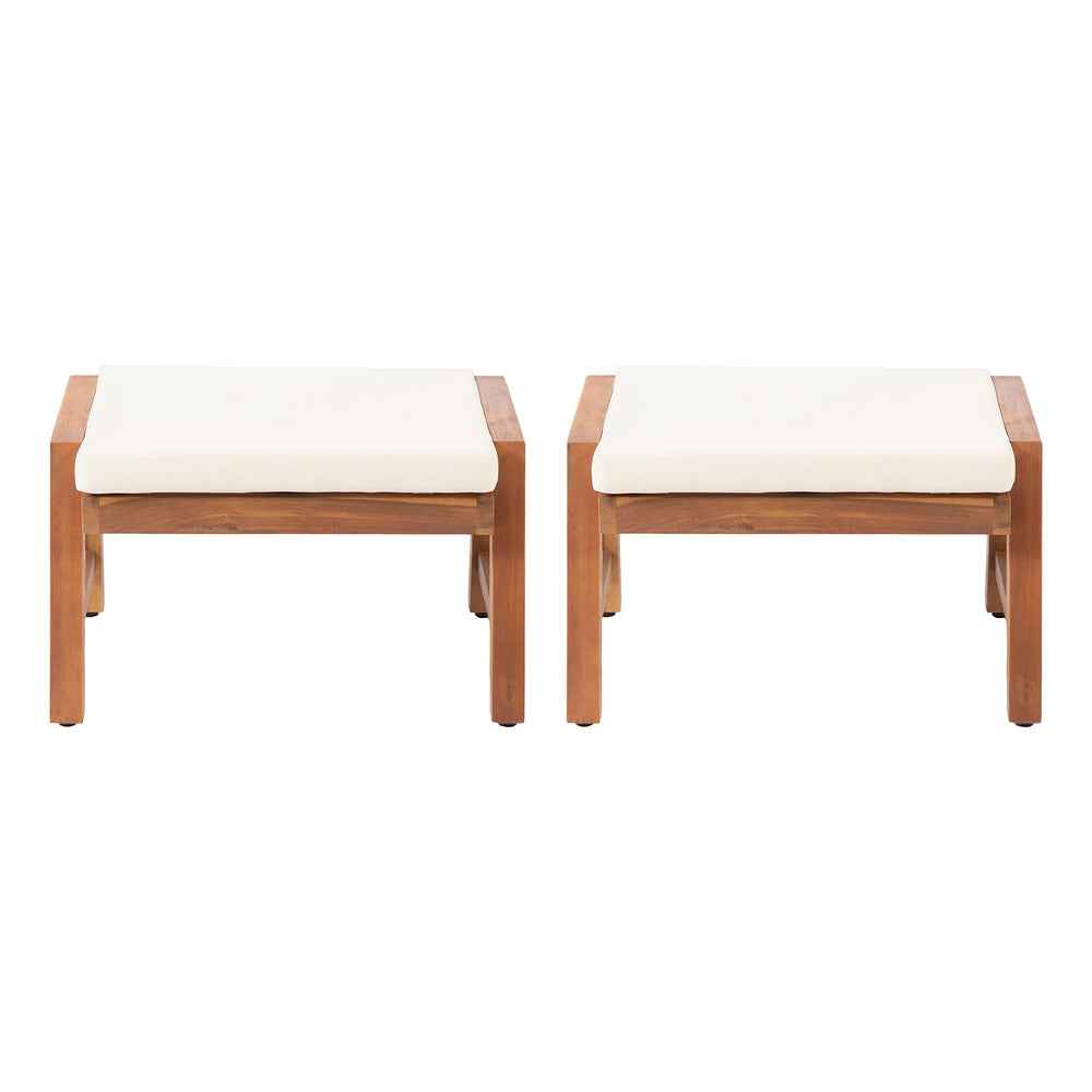 Temecula Outdoor Ottomans with Cushion Set of 2