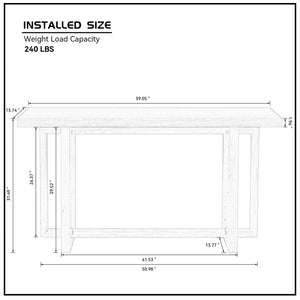 59" Console Table with Storage