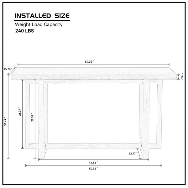 59" Console Table with Storage
