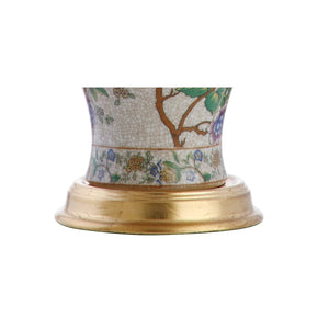 24" French Country Ceramic Floral Urn Table Lamp