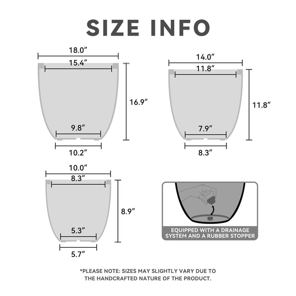 Round Concrete Planter 18-Inch