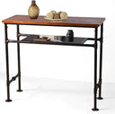Industrial Bar Table with 2-Tier Storage