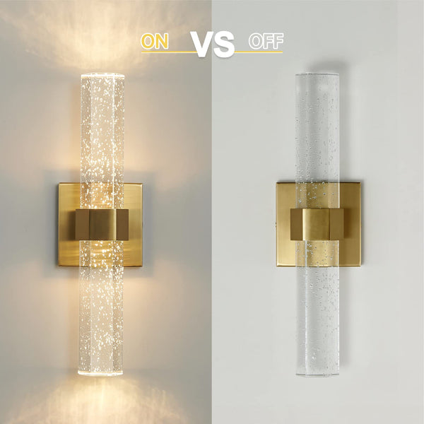 LED Crystal Bubble Glass Wall Sconce – Indoor Vanity Light Fixture