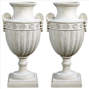 Emperor Roman-Style Architectural Garden Urn Set of Two