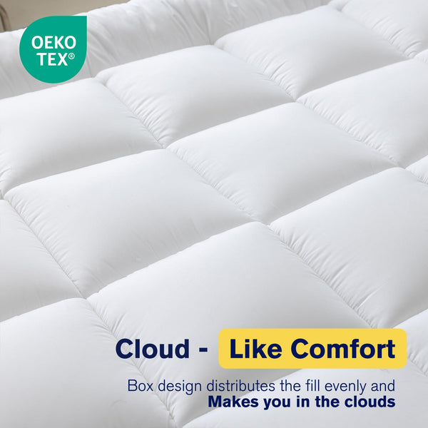 2-Inch Cooling Cotton Mattress Topper with Down Alternative Fill & No-Slip Design