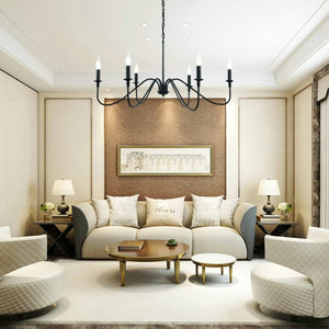 6-Light Black Industrial Chandelier