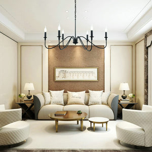6-Light Black Industrial Chandelier