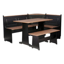 3-Piece Breakfast Nook Dining Set with Hidden Storage Benches