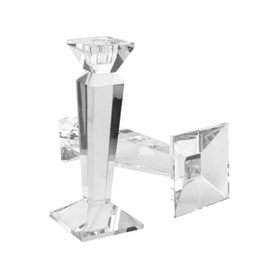 Crystal Taper Candle Holders Set of 2 – Clear K9 Glass