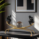 Thinker Statue with Crystal Ball – Modern Decorative Figurine