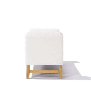 Boucle Storage Ottoman Bench with Pillows