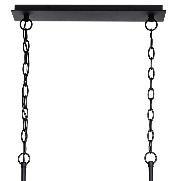 8-Light Crystal Rectangular Pendant Chandelier