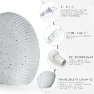 Ceramic Table Lamp with Seashell Shade
