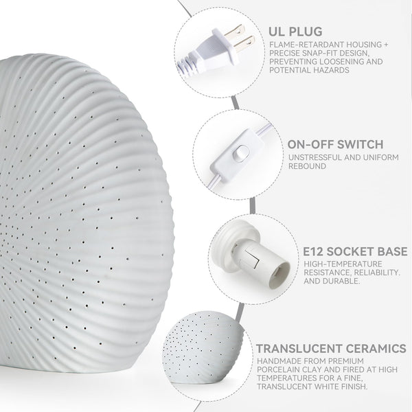 Ceramic Table Lamp with Seashell Shade