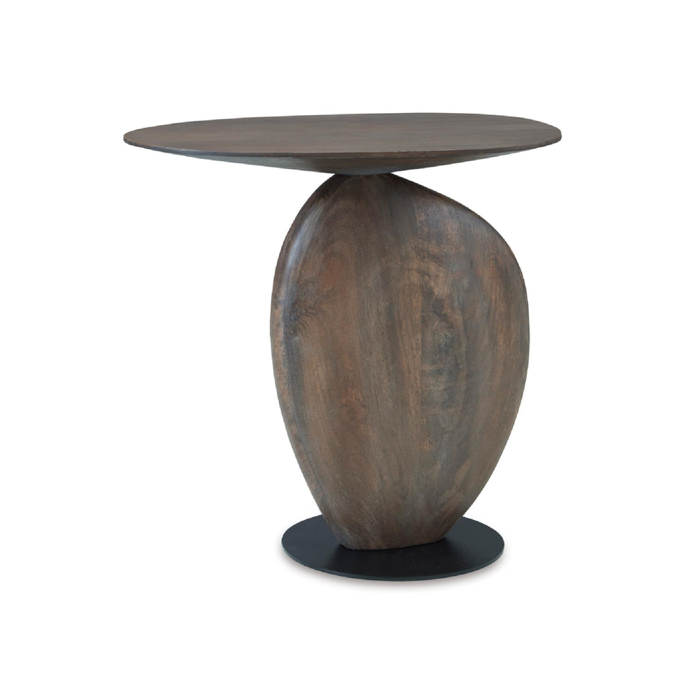 Signature Design by Ashley Cormmet Industrial Accent Table with Metal Base, Dark Brown & Black