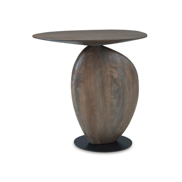 Signature Design by Ashley Cormmet Industrial Accent Table with Metal Base, Dark Brown & Black
