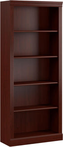 L-Shaped Executive Desk with Drawers & Keyboard Tray – Harvest Cherry