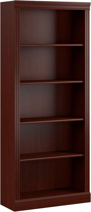 L-Shaped Executive Desk with Drawers & Keyboard Tray – Harvest Cherry