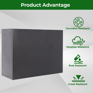 Metal Tall Rectangular Planter Box with Drainage Holes & Removable Shelf