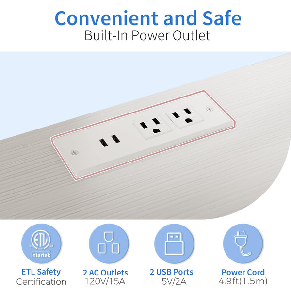 Under Desk Printer Stand with Power Outlet