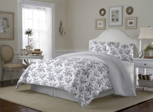 King Comforter Set – Reversible Cotton Bedding with Shams & Throw Pillows