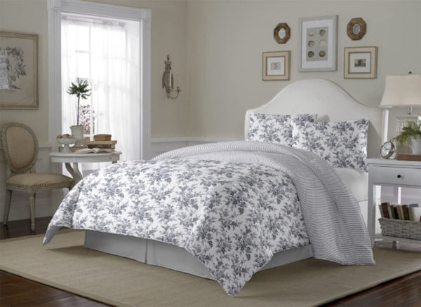 King Comforter Set – Reversible Cotton Bedding with Shams & Throw Pillows