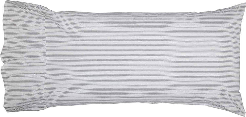 King Size Pillow Shams Set of 2 – Cotton Ticking Stripe Ruffle Pillow Covers
