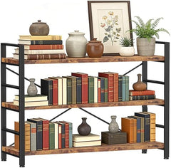 4-Tier Adjustable Bookshelf with Metal Frame