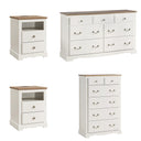 Farmhouse 4-Piece Bedroom Set with Dressers & Nightstands