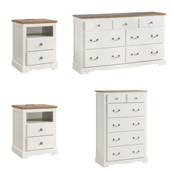 Farmhouse 4-Piece Bedroom Set with Dressers & Nightstands