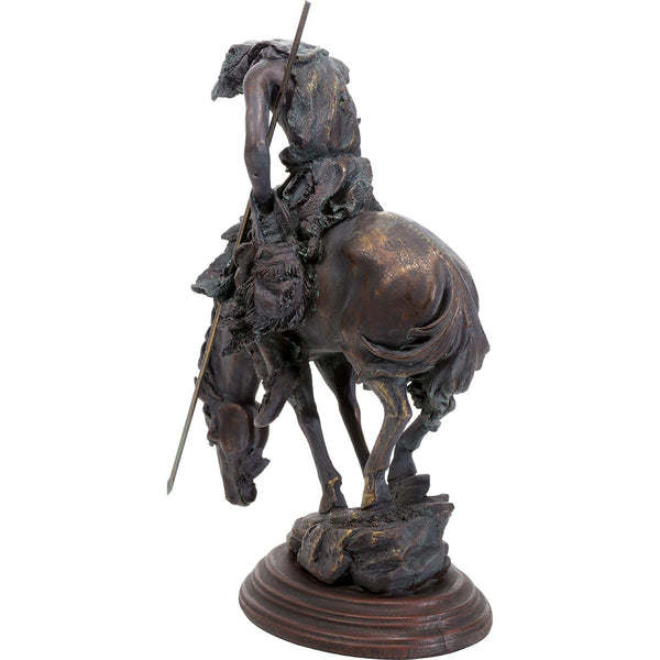 Western Warrior Polystone Sculpture - Bronze-Tone Decorative Statue