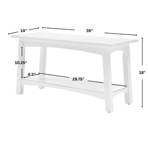 Solid Wood Entryway Bench with Storage Shelf