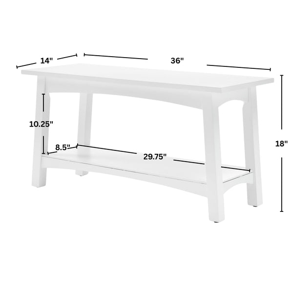 Solid Wood Entryway Bench with Storage Shelf